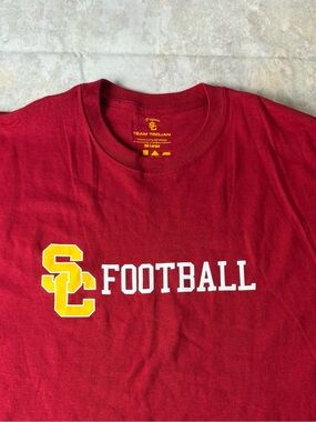 NWT Team Trojan SC Football Men's Short Sleeve Logo T-Shirt - Cardinal Size 2XL